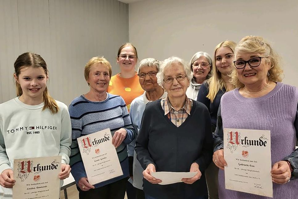Emilia Bismark, Karin Goerke, Katharina Hansen, Dora Wingerath, Ingrid Giese, Birgit Wissel, Antonia Loske und Gabriele Lux.