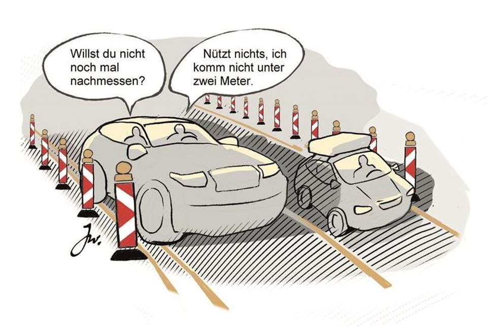 Bei einer Breite von zwei Metern hat das Fahrzeug auf der linken Spur einer Autobahnbaustelle nichts zu suchen. (Foto: Goslar-Institut/mid/ak)