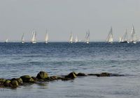 Die Regattasaison ist eröffnet. Monika Grebien fotografierte diesen tollen Blick auf die Mittwochsregatta des Neustädter Segler Vereins (NSV).