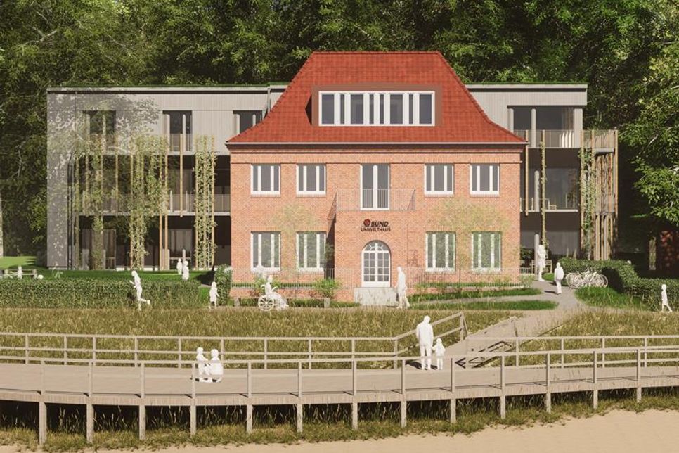 So soll es aussehen, wenn es fertig ist. Die BUND-Umwelthaus Visualisierung (c) IBUS Architektengesellschaft mbH.