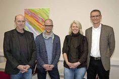 Dr. Klaus Schwill, Schulleiter Karsten Kilian, Ute Alpen, Dr. Volker Gosch (v. lks.).