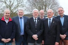 Kassenwart Joachim Dubin, Hauswart Wolfgang Meyer, 1. Vorsitzender Berthold Piechatzek, Schriftführer Thorsten Schulz, Kommodore Horst Kagel und 2. Vorsitzender Dr. Axel Huffziger (v. lks.).