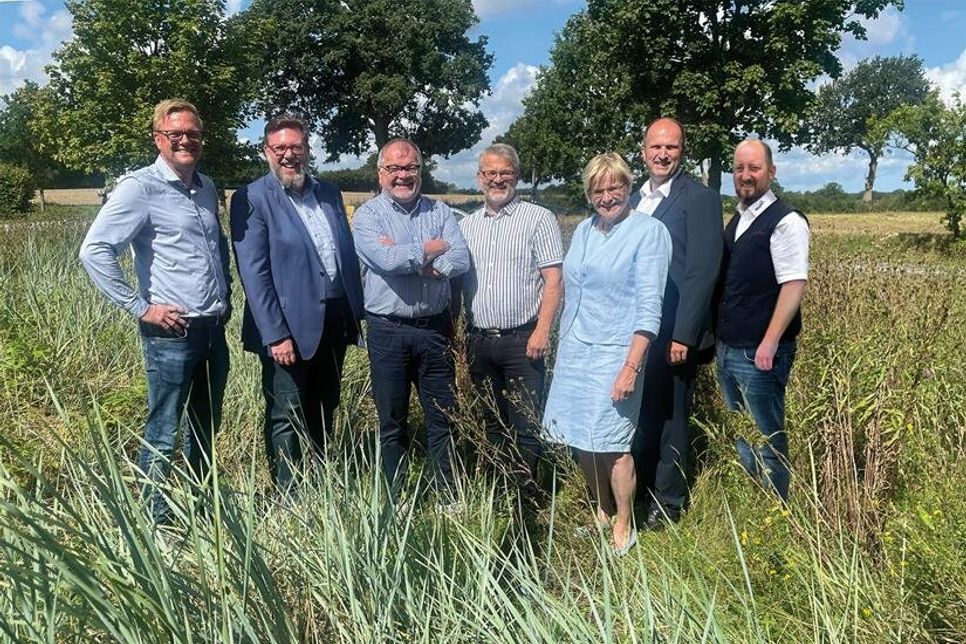 Der Vorstand des Gewerbevereins freut sich auf eine tolle Jubiläumswoche (v. lks.): Sven Muchow, Dirk Heckmann, Holger Werner, Jürgen Mohr, Susanne Bimberg-Nittritz, Timo Schöning und Benjamin Haase.