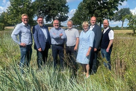 Der Vorstand des Gewerbevereins freut sich auf eine tolle Jubiläumswoche (v. lks.): Sven Muchow, Dirk Heckmann, Holger Werner, Jürgen Mohr, Susanne Bimberg-Nittritz, Timo Schöning und Benjamin Haase.