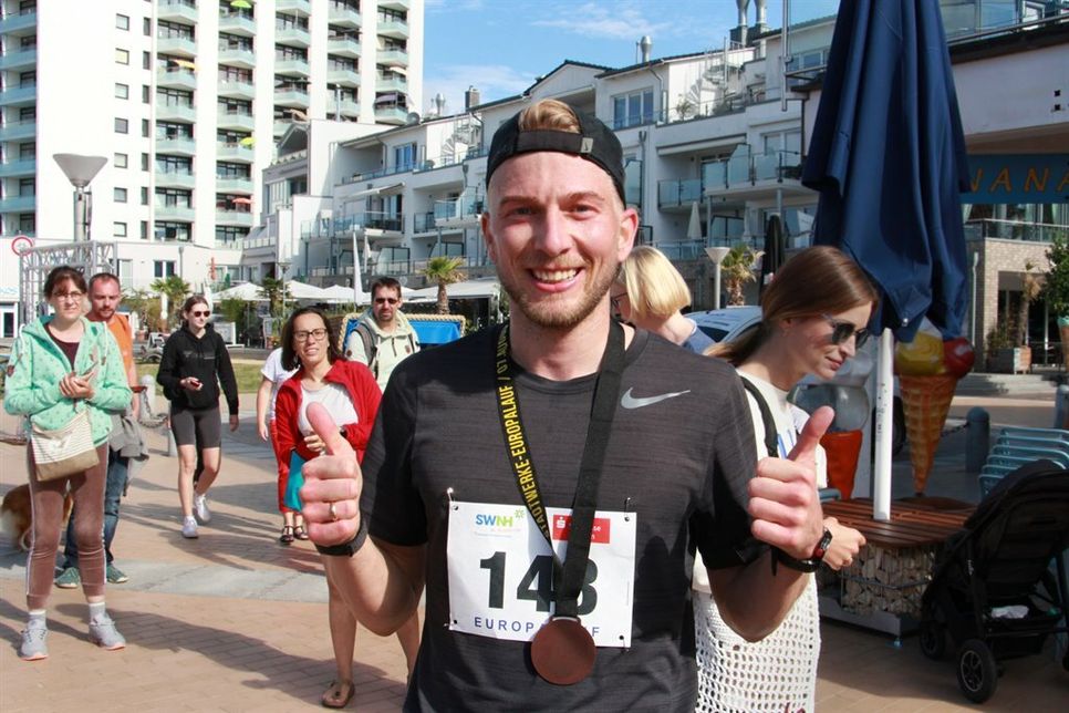 Freute sich über den ersten Platz beim Windberg-Lauf: Manuel Werner vom Hünfelder SV.