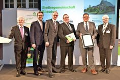 Dr. Wolfgang Preibisch (Juryvorstand), Florian Pronold, MdB, Parlamentarischer Staatssekretär im Bundesministerium für Umwelt, Naturschutz, Bau und Reaktorsicherheit (BMUB), Bernd Heuer (Landes- und Kreisvorsitzender),  Michael  Heesch, Rolf Schaper, Hans  Rauch (Bundesvorstand), v. lks.