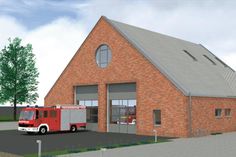 Mitte März 2019 soll endlich mit dem Bau des Feuerwehrgeräte- und Dorfgemeinschaftshauses begonnen werden.  (Grafik: Bauform Architektur GmbH)