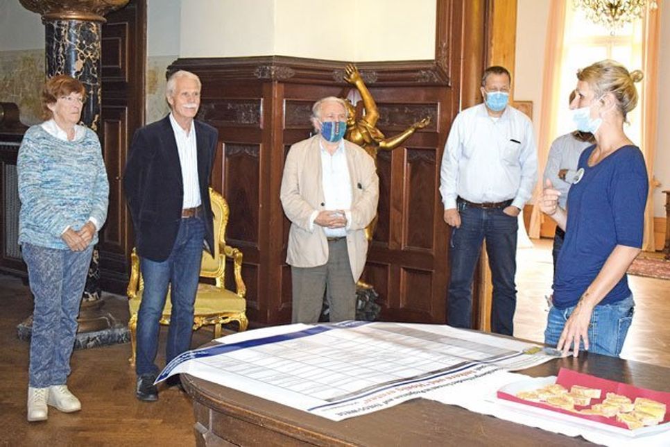 Projektleiterin und Lehrerin Kristina Jürgensen (re.) stellte den Teilnehmern „Theos Wiese“ vor