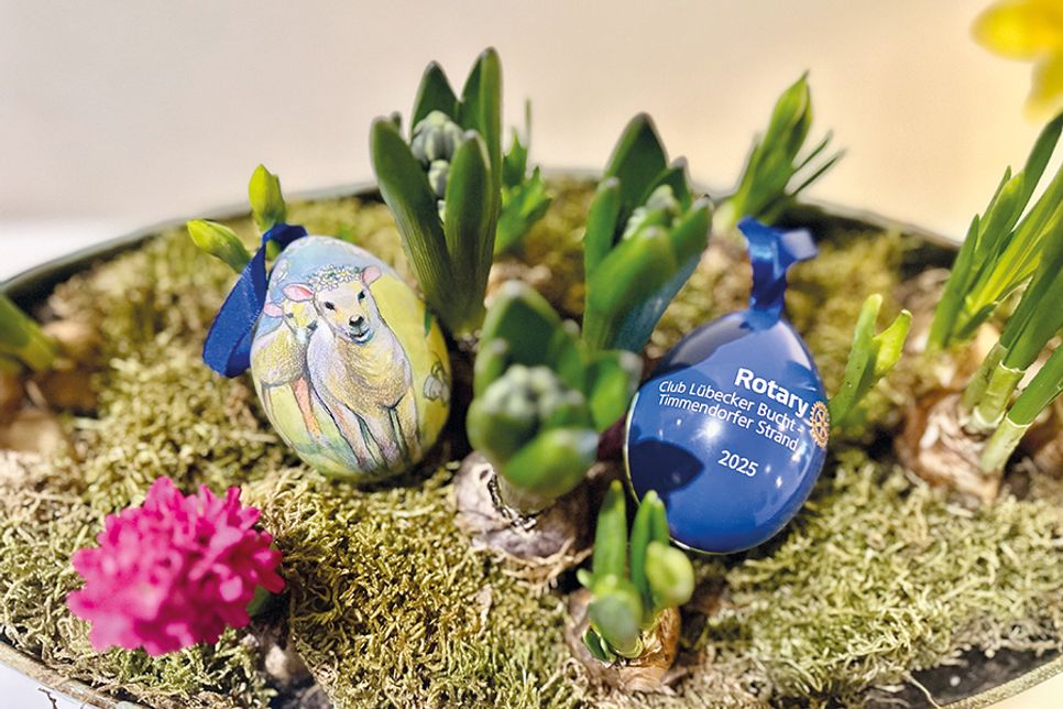 So sehen die Glückseier 2025 vom Rotary Club Lübecker Bucht aus.