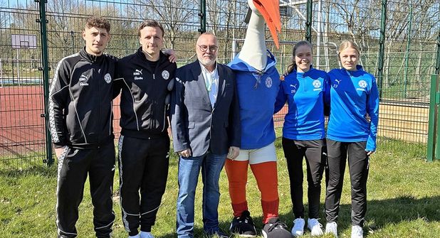 v. l.: Hamza Muqaj, Carl Johansson, Heico. M. Engehardt, „Stolle“, Stine Merschmann und Luisa Erbar. 