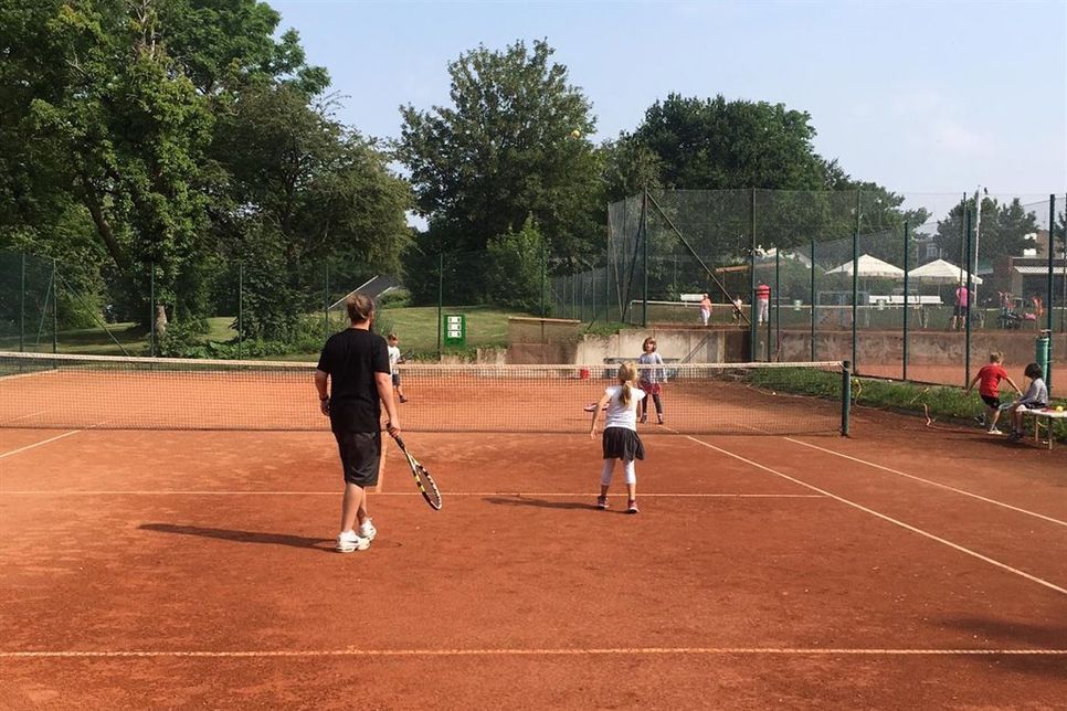 Am Ende des Trainings flog der Ball schon das ein oder andere Mal geschickt über das Netz.
