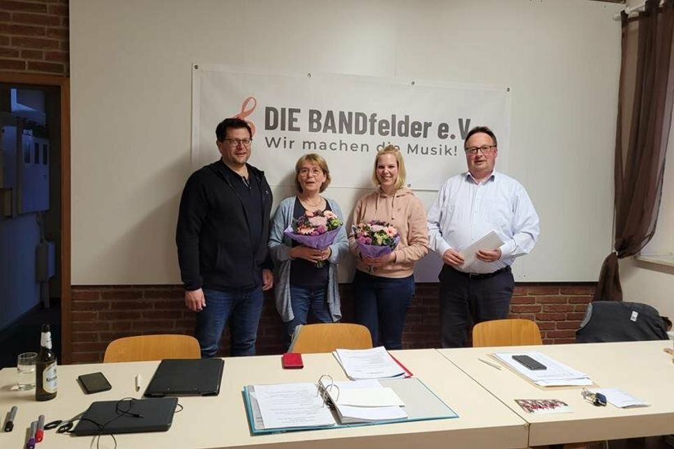 Kassenwart Holger Horrmann, 2. Vorsitzende Heike Liebstreich, Schriftführerin Miriam Schwan und 1. Vorsitzender Olaf Wulf (v. lks.).