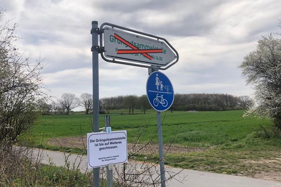 Die Grüngutsammelstelle der Stadt Neustadt am Lieschenrader Weg bleibt bis auf Weiteres für die Öffentlichkeit geschlossen.