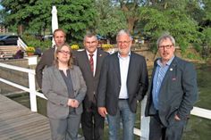 Der neu gewählte Vorstand der Kreishandwerkerschaft Ostholstein/Plön (von links nach rechts): Thoralf Volkens, Geschäftsführerin Tanja Schatomski, Ulrich Mietschke, Andreas Kröger, Jürgen Fritze
