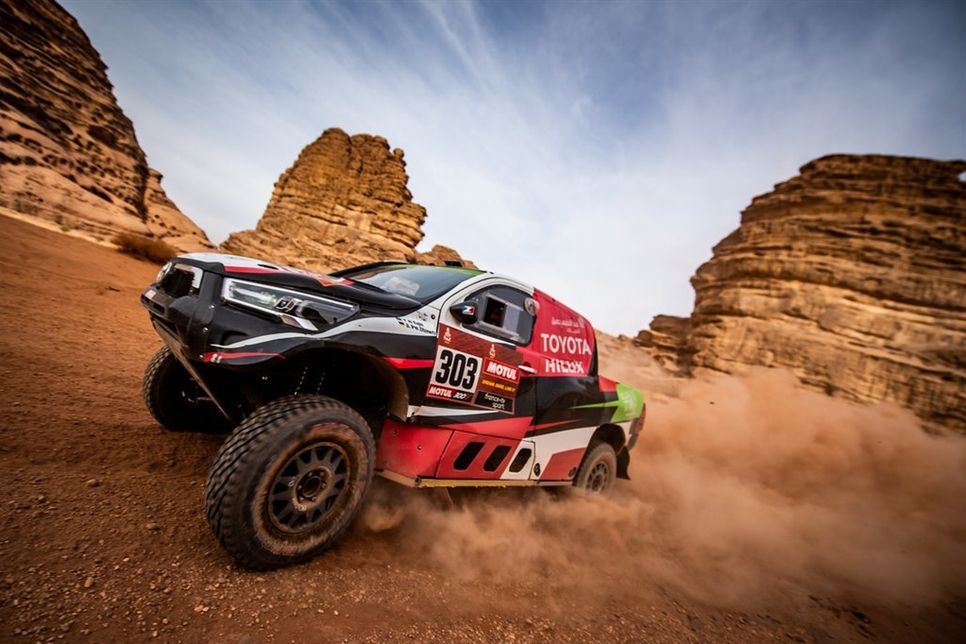Yazeed Al-Rahji und Dirk von Zitzewitz landeten auf Tagesrang vier auf der schwersten „Dakar“-Etappe. Am Freitag folgt die abschließende Etappe der Rallye Dakar durch Saudi-Arabien.