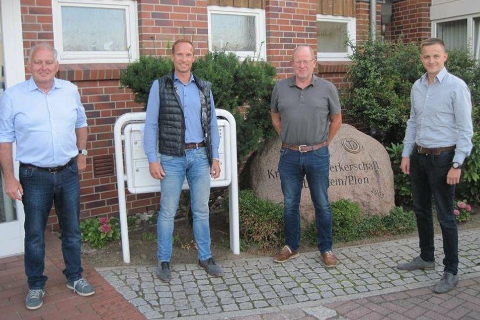 Der neu gewählte Vorstand der Metall-Innung Holstein Nord: Thomas Klotz, Thoralf Volkens, Manfred Hein, Gerrit Grebien (v. lks.), (es fehlt Jörg Langbehn).