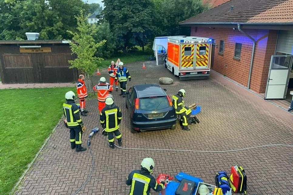 Übungen bei der Freiwilligen Feuerwehr Guttau.