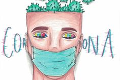 Bildausschnitt von Vivien Repnal (17 Jahre, Titel „Corona Infos“).