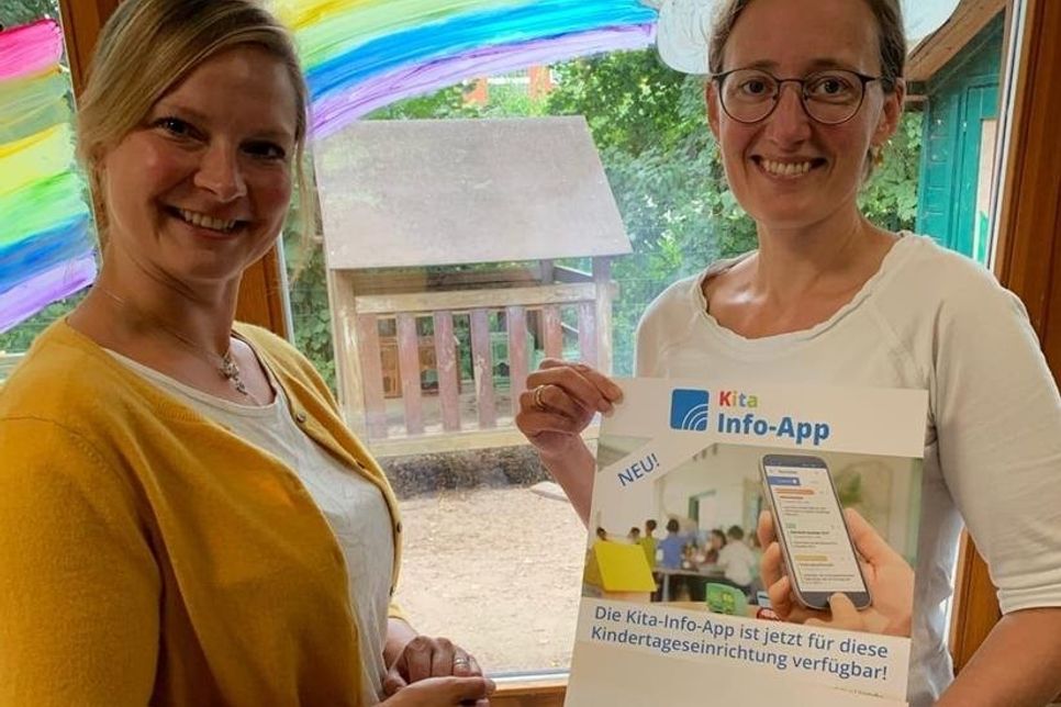 Pastorin Sarah Lotzkat und Kitaleitung Mona Klempnow.
