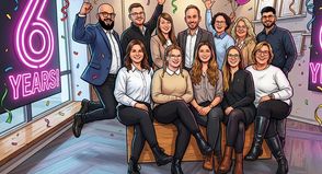 „6 Jahre Hörmanufaktur – und wir gehen mit der Zeit!“ Das KI-generierte Teamfoto ist ein kleiner Spaß zum Geburtstag, doch die intelligente Technik in den modernen Hörlösungen der Hörmanufaktur ist faszinierende Realität.