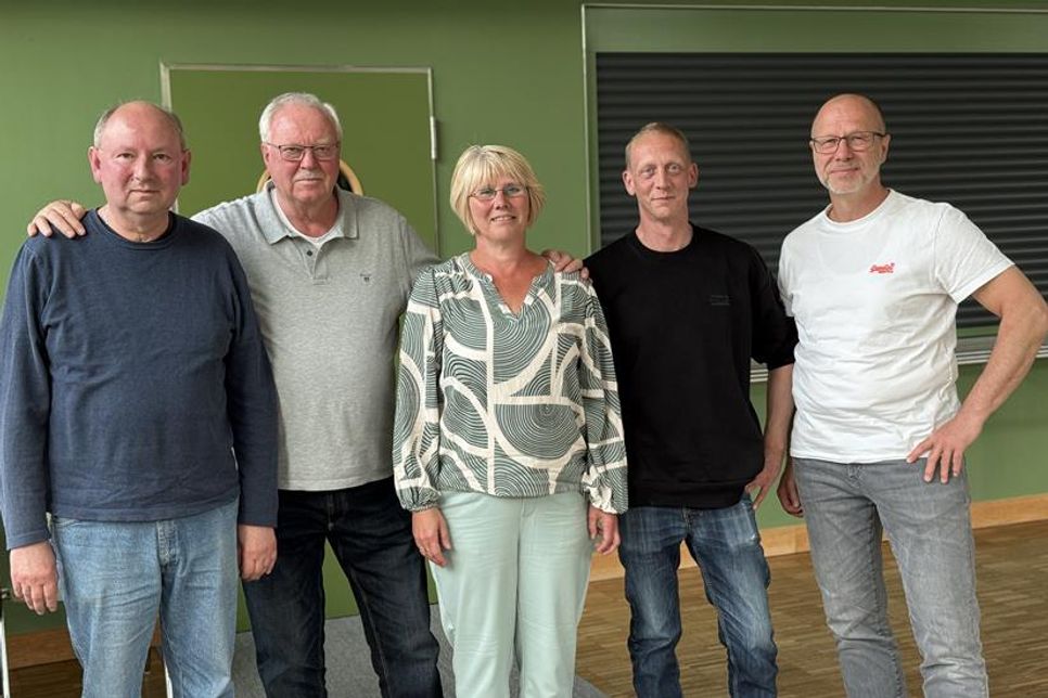 Der Vorstand: Kassenwart Frank Gosch, Beisitzer Ernst-Otto Kalz 1. Vorsitzende Anett Virsnitis, 2. Vorsitzender Jens Meyer und Schriftwart Jens Grunwald (v. lks.).