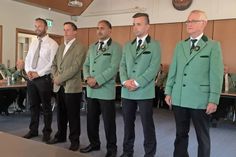 Neue Mitglieder der Schützengilde: Tim zum Felde, Benedikt Steiner, Gurjinder Singh, Zijad Mujezinovic und Thomas Schiekiera-Litzka (v. lks.). 
Außerdem Volker Jennrich (nicht auf dem Foto).