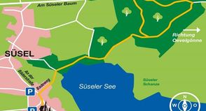 Felder, Wälder, ein See und ein Teil regionaler Geschichte gibt es auf ddem kleinen Spaziergang zu entdecken.