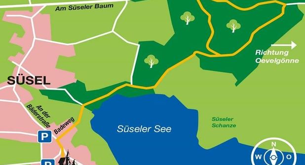 Felder, Wälder, ein See und ein Teil regionaler Geschichte gibt es auf ddem kleinen Spaziergang zu entdecken.
