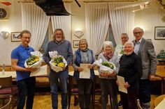 Gerd Zänker, Klaus und Sabine Hansen, Christa und Uwe Stoppock, Holger Lang und Bernd Heuer (v. lks.).