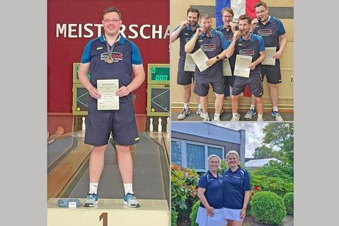Der deutsche Meister im Kegeln kommt aus Oldenburg in Holstein und heißt Jan Stender, die Bronzemannschaft und das Damen-Doppel.
