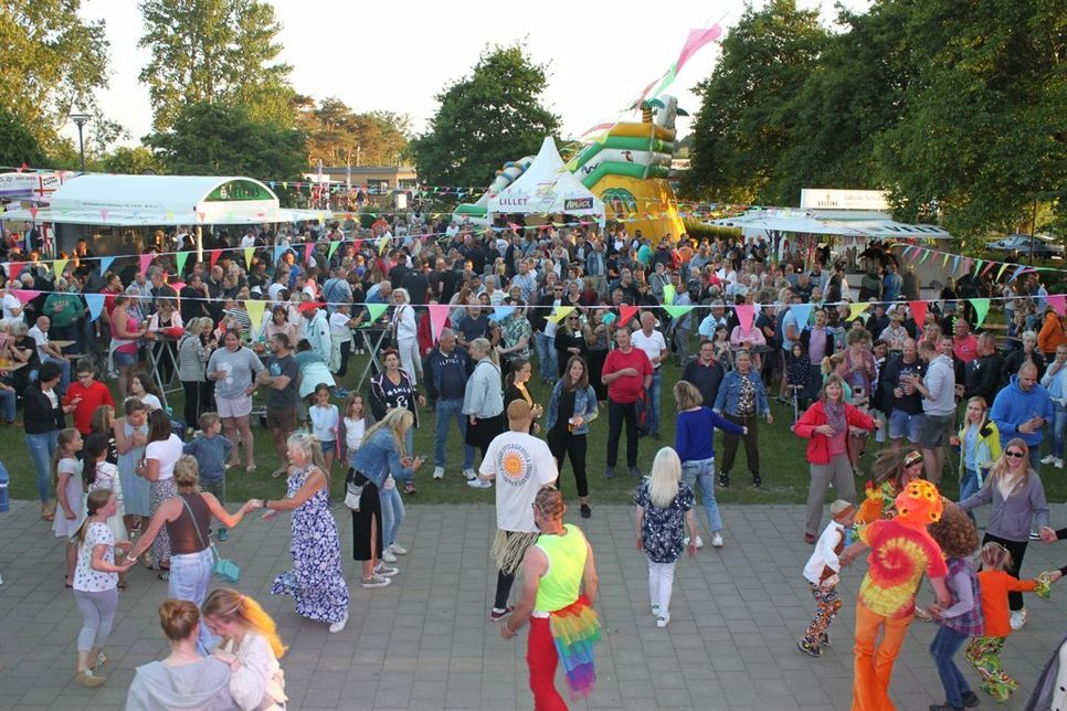 Blick vom DJ-Tower auf die feierfreudigen Partygäste.