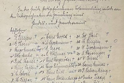 Original-Dokument der Vereinsgründung vom 13. März