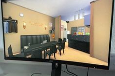 Der Aufenthaltsraum vom Jugendcafé in „The Sims“.