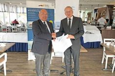 Unterzeichneten in Laboe den Kooperationsvertrag: Der Präsident des Deutschen Marinebundes, Staatssekretär a.D. Heinz Maurus (v. l.) und der Präsident des Deutschen Maritimen Instituts, Konteradmiral a.D. Karsten Schneider.