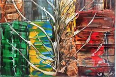 Die farbenfrohen Acrylbilder von Elisabeth Wicher-Borgmann entstehen zumeist spontan und aus der Stimmung heraus.