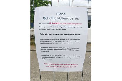 Schulhof der GGS Strand-Europaschule ist ab sofort für den Durchgangsverkehr gesperrt