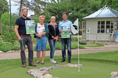 Boy Hoff, Christiana Heitzmann, Elizabeth Wegrzak und Stephan Reil stellten die neue Golf-Kombi-Karte vor (v. lks.).