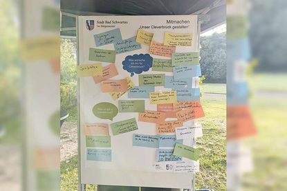 Bei der Auftaktveranstaltung im September letzten Jahres im Moorwischpark konnten die Einwohner des Bad Schwartauer Stadtteils ihre Anregungen auf kleinen Zetteln äußern.