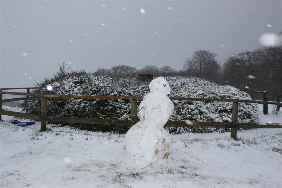 Erbauer unbekannt. Dieser Schneemann gönnte sich auf dem Bungsberg den imposanten Ausblick.