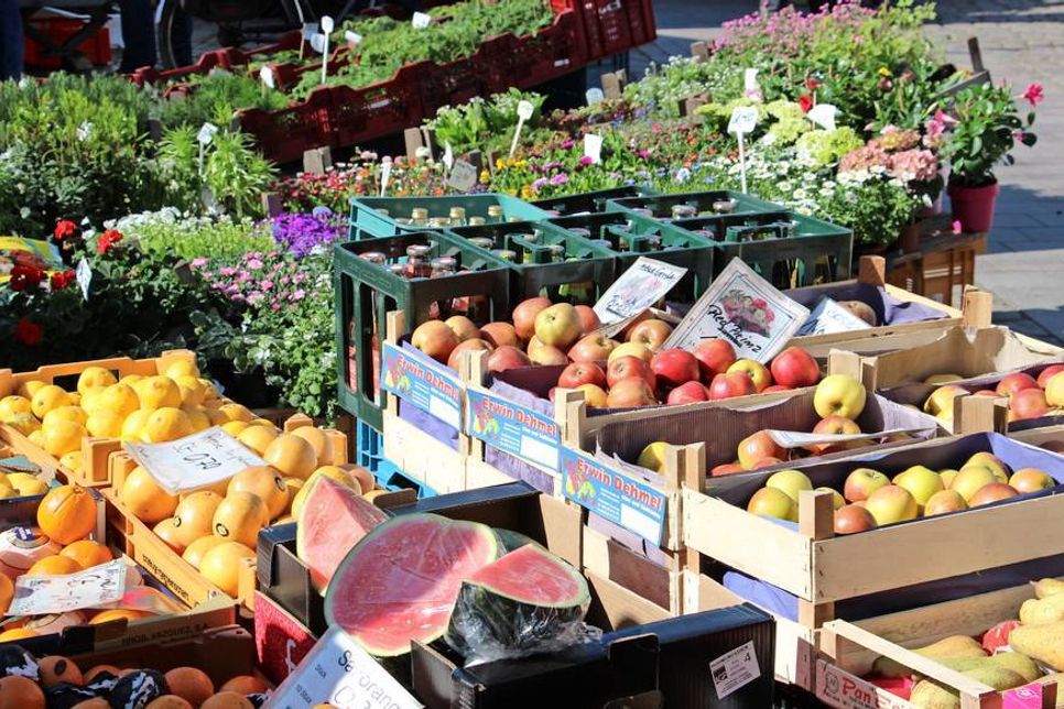 Bunte Kräuter und frische Produkte sowie Blumen- und Pflanzenvielfalt präsentierten die Händler beim gestrigen Themenwochenmarkt.