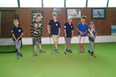 Die noch nicht platzberechtigten Kinder spielten ihre Putt- und Chip Meisterschaft aufgrund der schlechten Wetterlage in der Golfhalle aus.