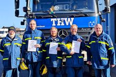 Ausbildungsbeauftragter Heinz Tenkhoff, Dirk Teschner, Dominik-Tobias Anderson, Jan Sperling und Ortsbeauftragter Volker Hofele (v. lks.).