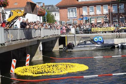 Kurz nach dem Start waren alle Enten noch ziemlich gleich auf.