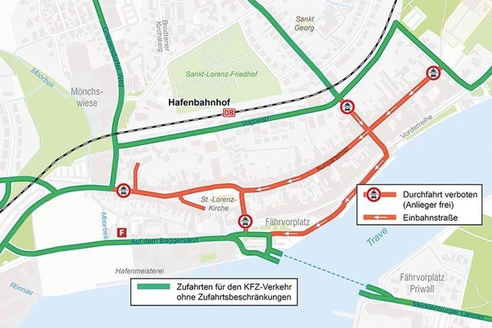 Die neue Verkehrsregelung macht Travemündes Altstadt verkehrssicherer und gewährleistet weiterhin eine gute Anbindung an den ÖPNV.