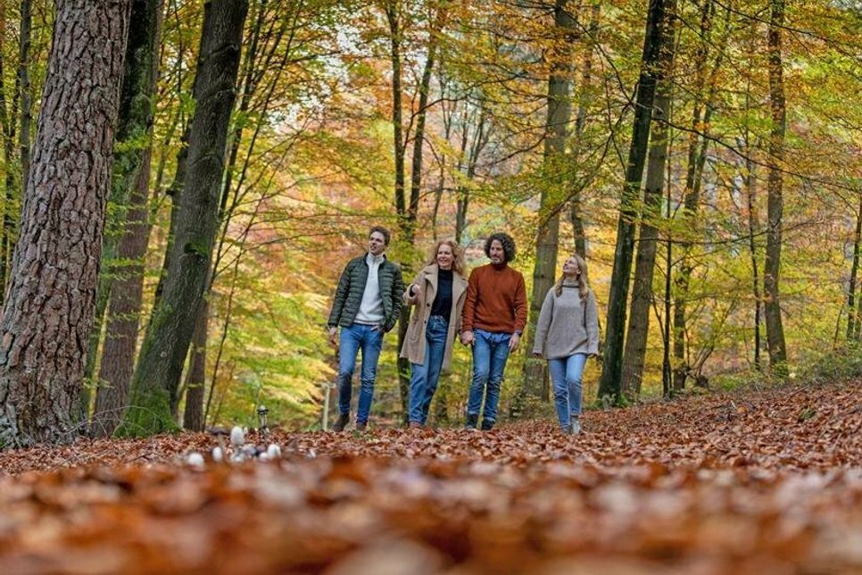 Wenn Angehörige das Baumgrab im Wald besuchen, geht es meistens nicht besonders förmlich zu. Foto: DJD/Friedwald