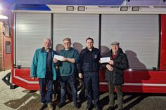 Uwe Janke vom Dorfvorstand, Christopher Palm vom Schützenverein, Bo Anderson von der Feuerwehr und Michael Pätau vom Dorfvorstand (v. lks.).