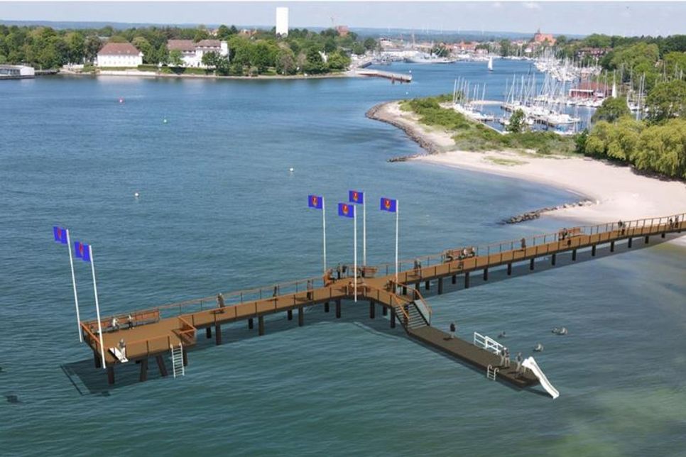Der Entwurf der Neustädter Seebrücke. (Foto: Stadt Neustadt/KSK Ingenieure/Ingenieurbüro Mohn)
