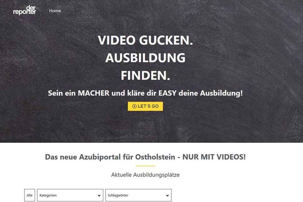 Unter www.azubi.der-reporter.de finden zukünftige Berufseinsteiger die Videos der Ausbildungsbetriebe und können sich dort von ihrem Traumjob überzeugen.