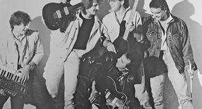 „Caneer“-Pressefoto aus den 80er-Jahren: Damals spielen (v.l.) Bodo Kurz, Thomas Reikat, Ralf Reikat, Stefan Dose und (im Vordergrund) Axel Sindt in der Band.