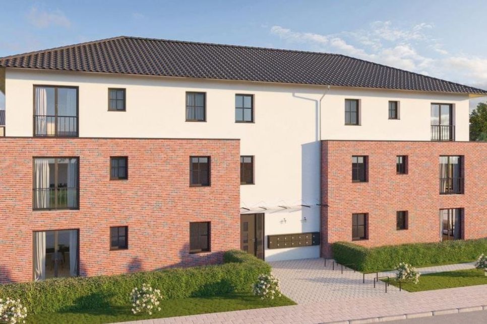 Die geplante Front des Wohnkomplexes an der Bäderstraße. (Grafik: IMMAC Sozialbau GmbH)